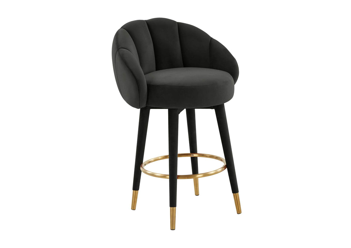 TOV-D68243 Myla Black Swivel Counter Stool