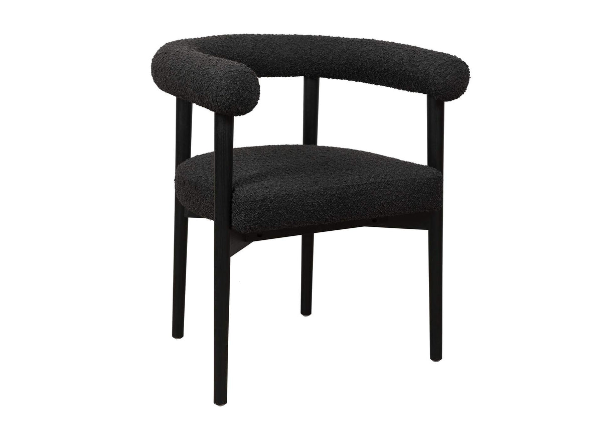 TOV-D68595 Spara Black Performance Boucle Dining Chair