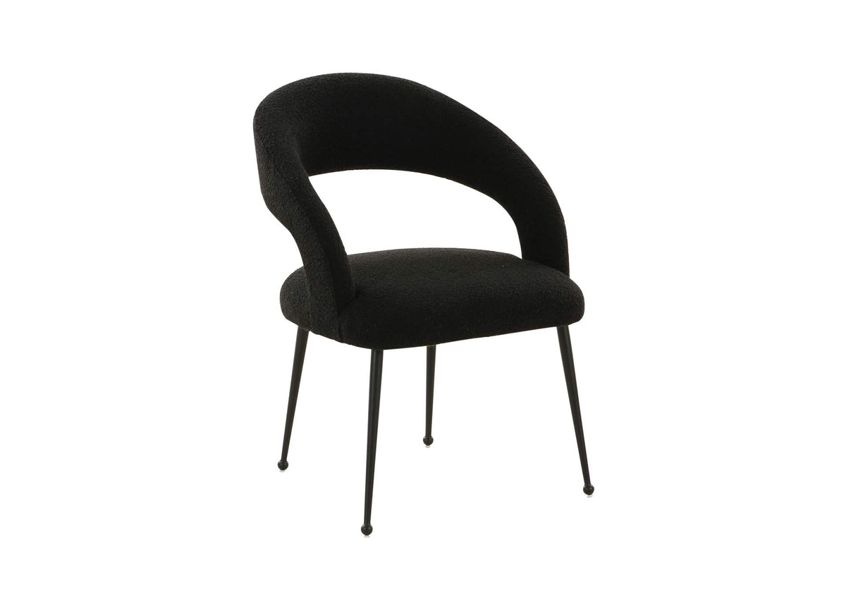TOV-D68704 Rocco Black Performance Boucle Dining Chair