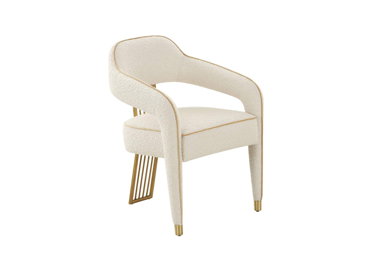 TOV-D68705 Corralis Cream Performance Boucle Dining Chair