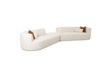 TOV-L6866-C-SEC1 Fickle Cream Boucle 3 - Piece Modular Sectional