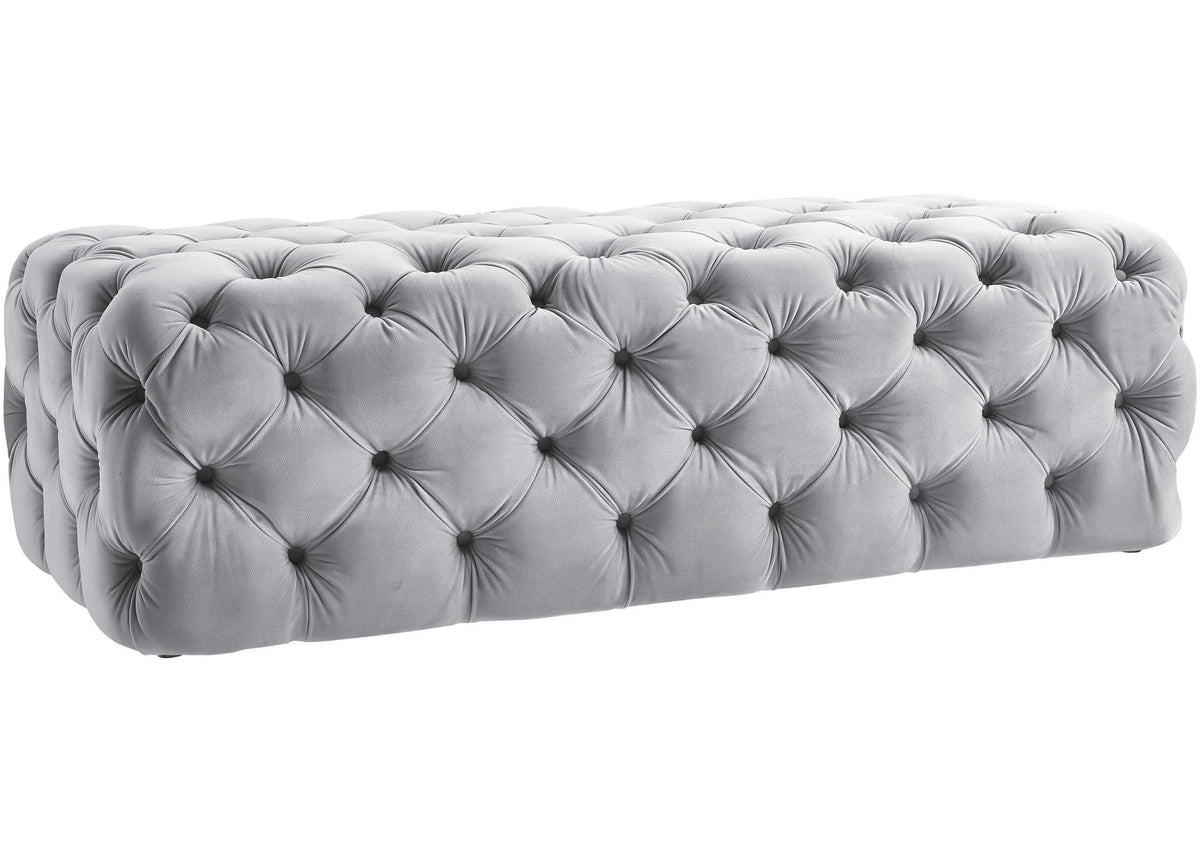 TOV-O65 Kaylee Grey Velvet Ottoman