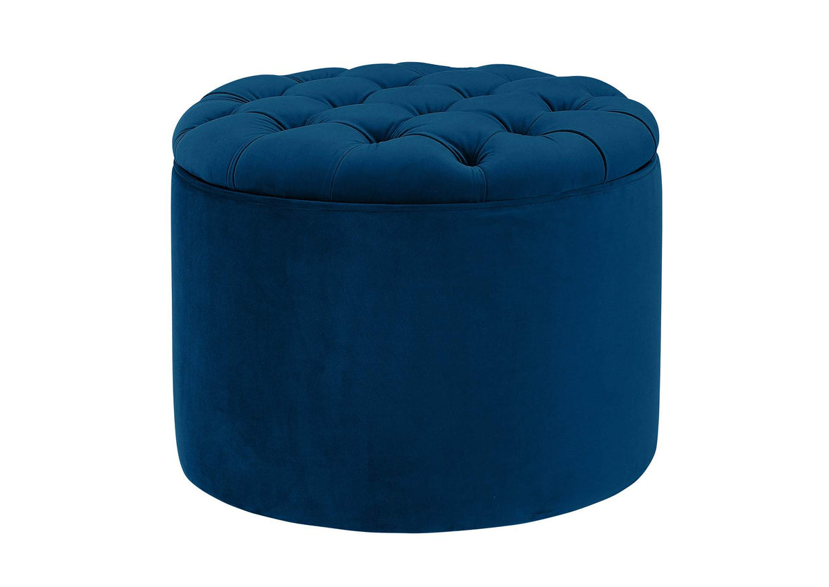 TOV-OC141 Queen Navy Velvet Storage Ottoman
