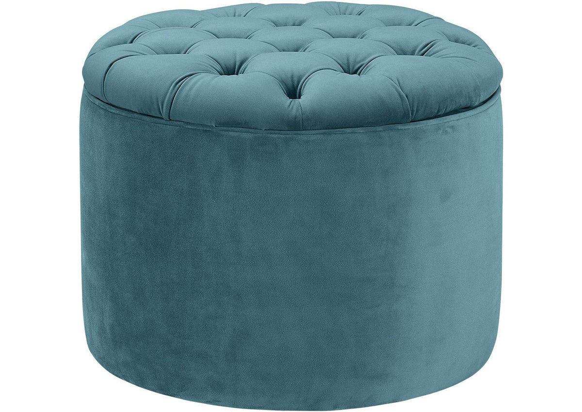 TOV-OC144 Queen Sea Blue Velvet Storage Ottoman