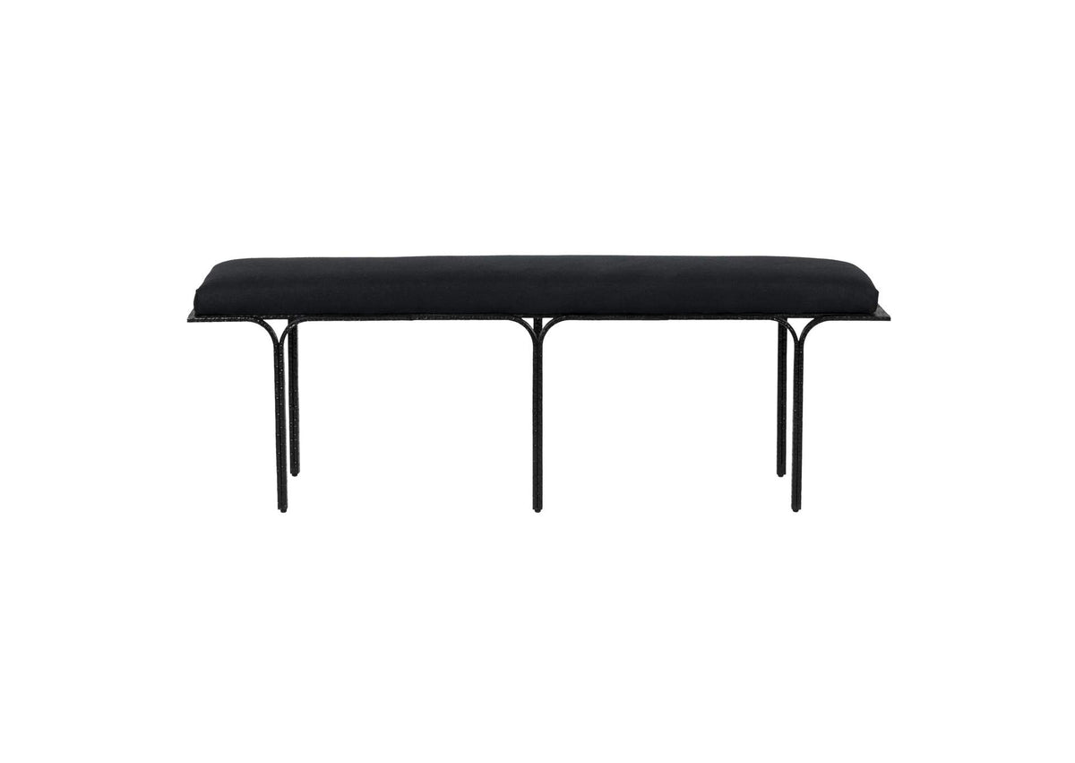 TOV-OC18495 Bryn Black Linen Bench