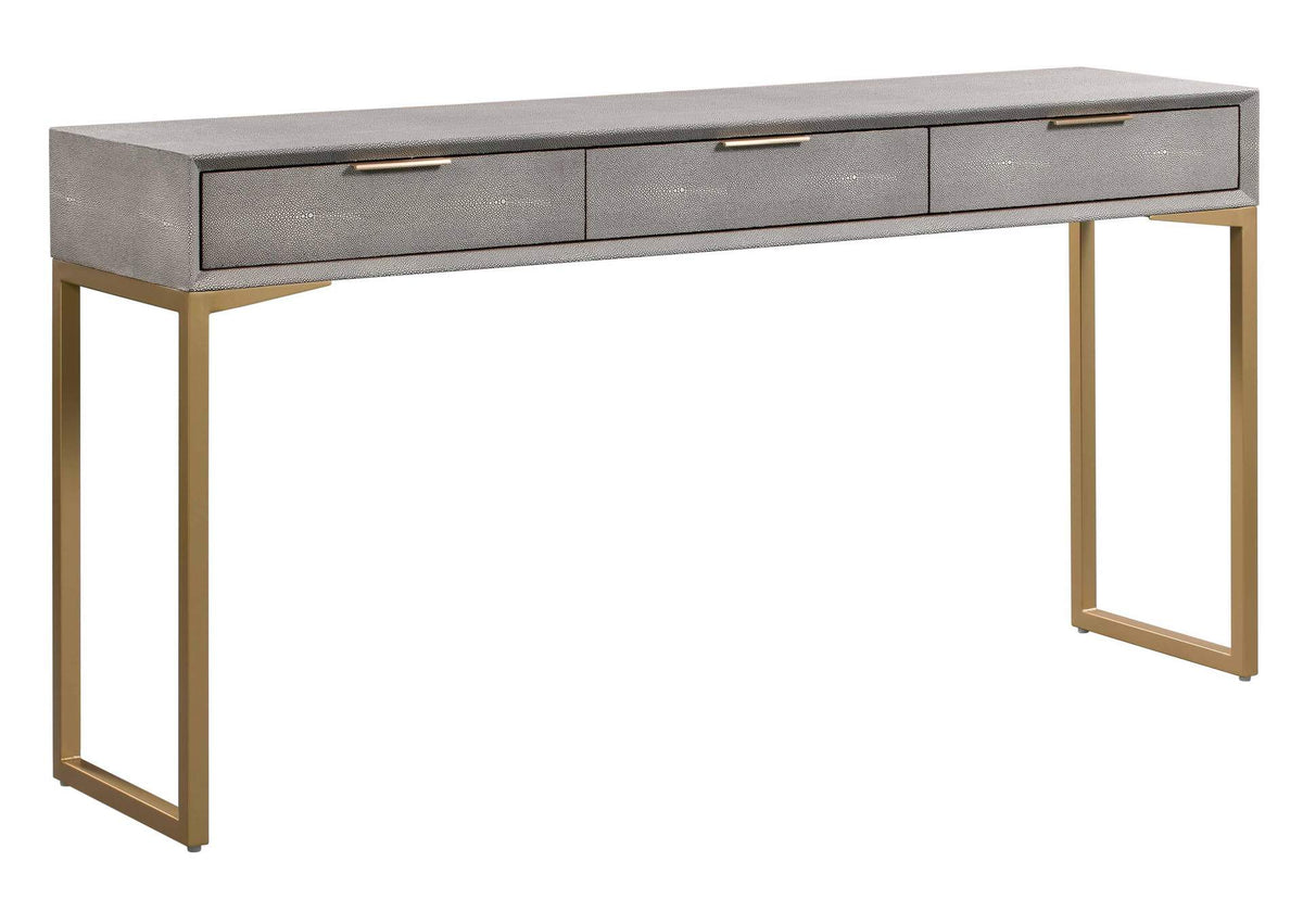 TOV-OC44014 Pesce Grey Shagreen Console Table