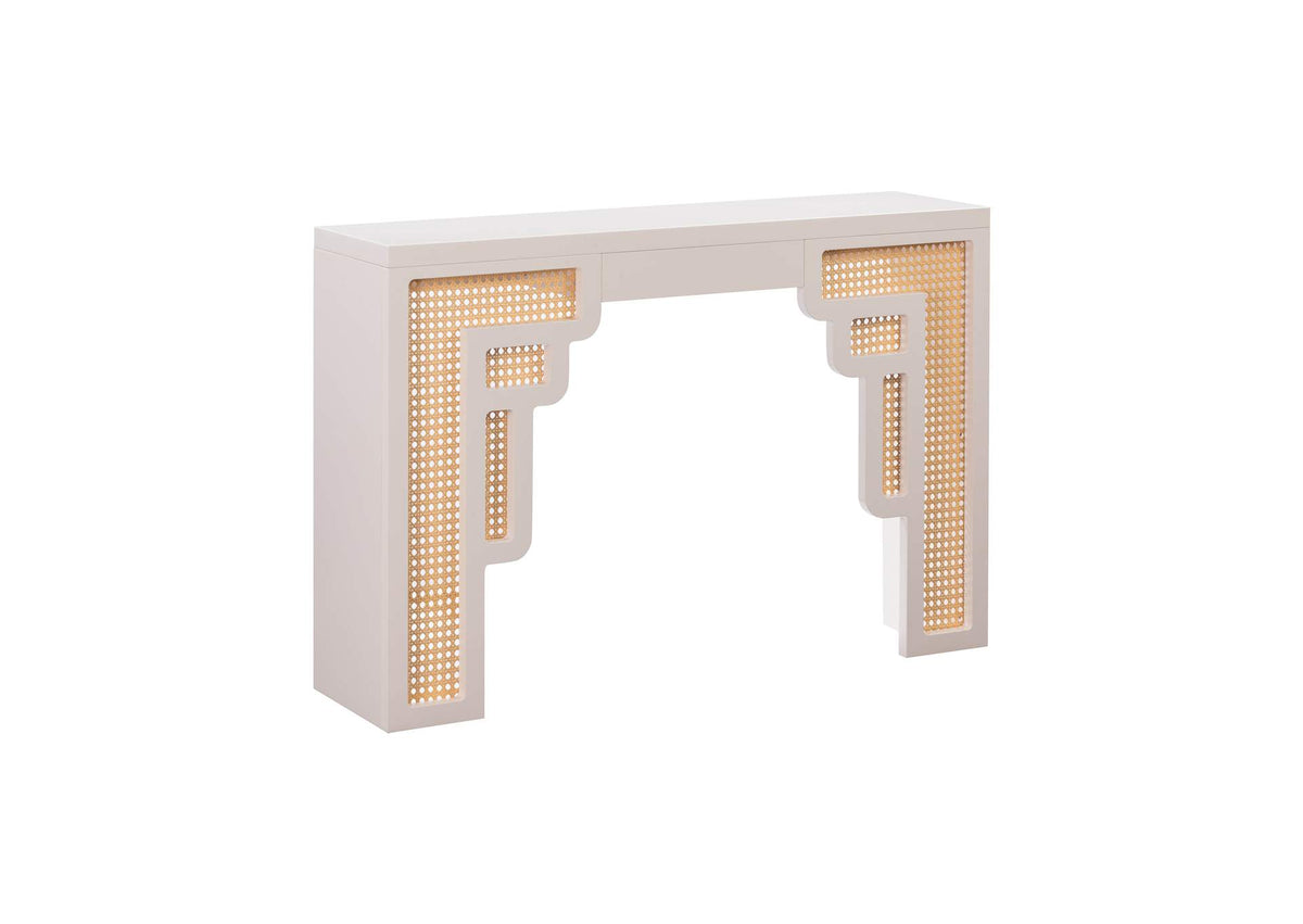 TOV-OC54207 Suzie Cream and Rattan Console Table