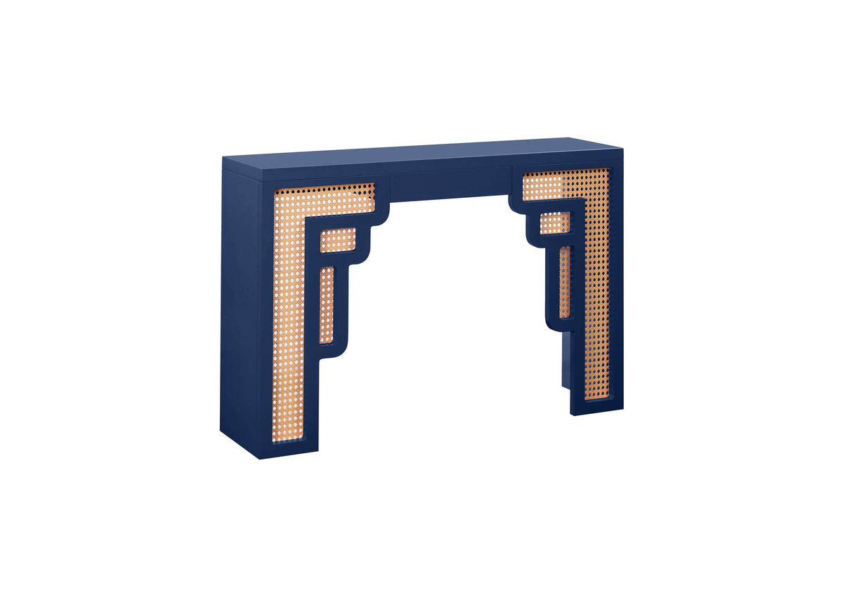 TOV-OC54208 Suzie Navy and Rattan Console Table