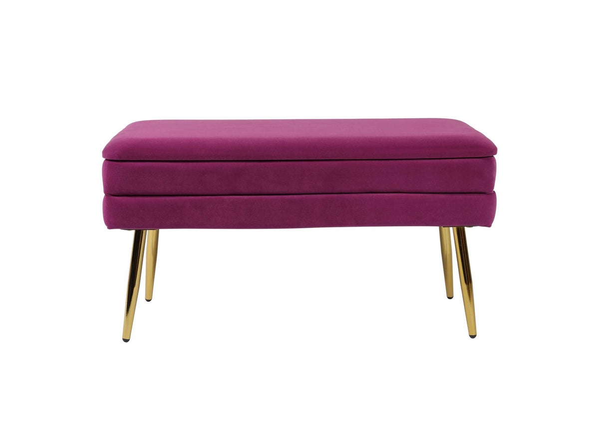 TOV-OC6464 Ziva Plum Velvet Storage Bench
