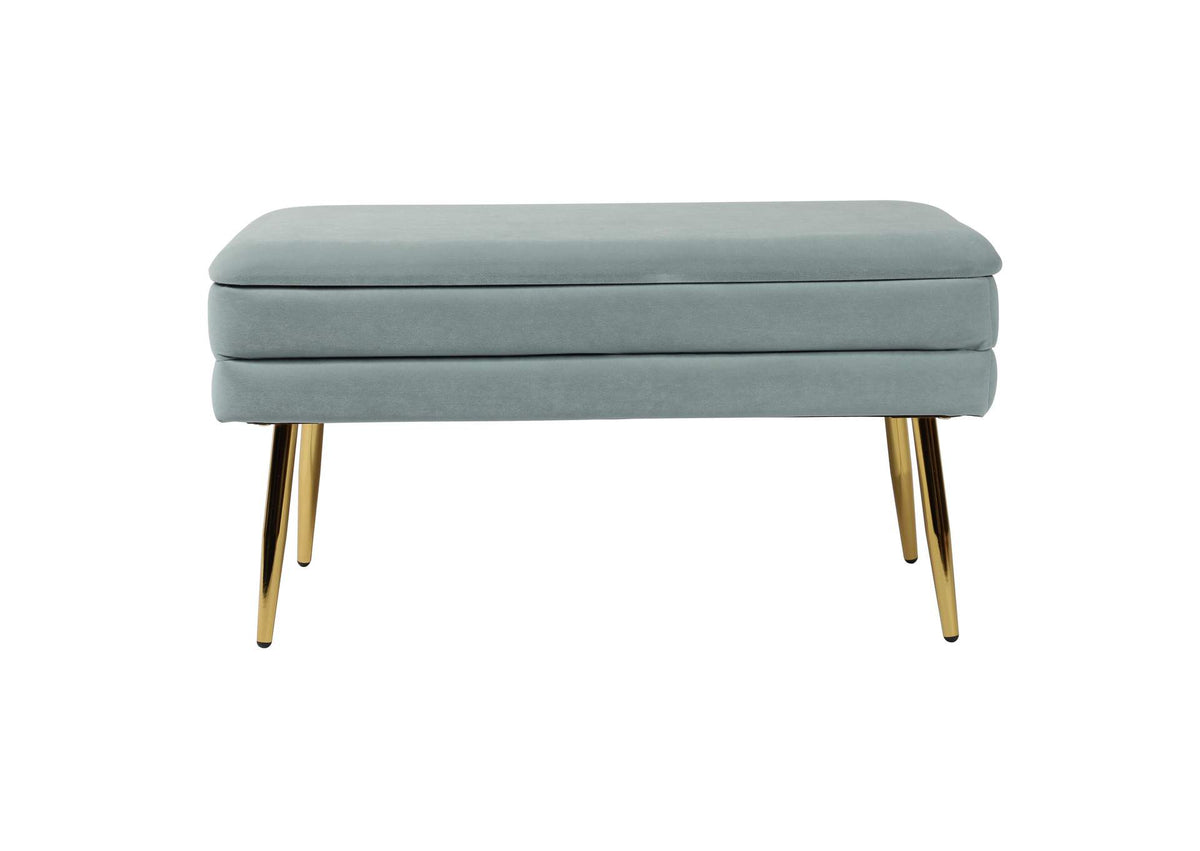 TOV-OC6466 Ziva Sea Blue Velvet Storage Bench