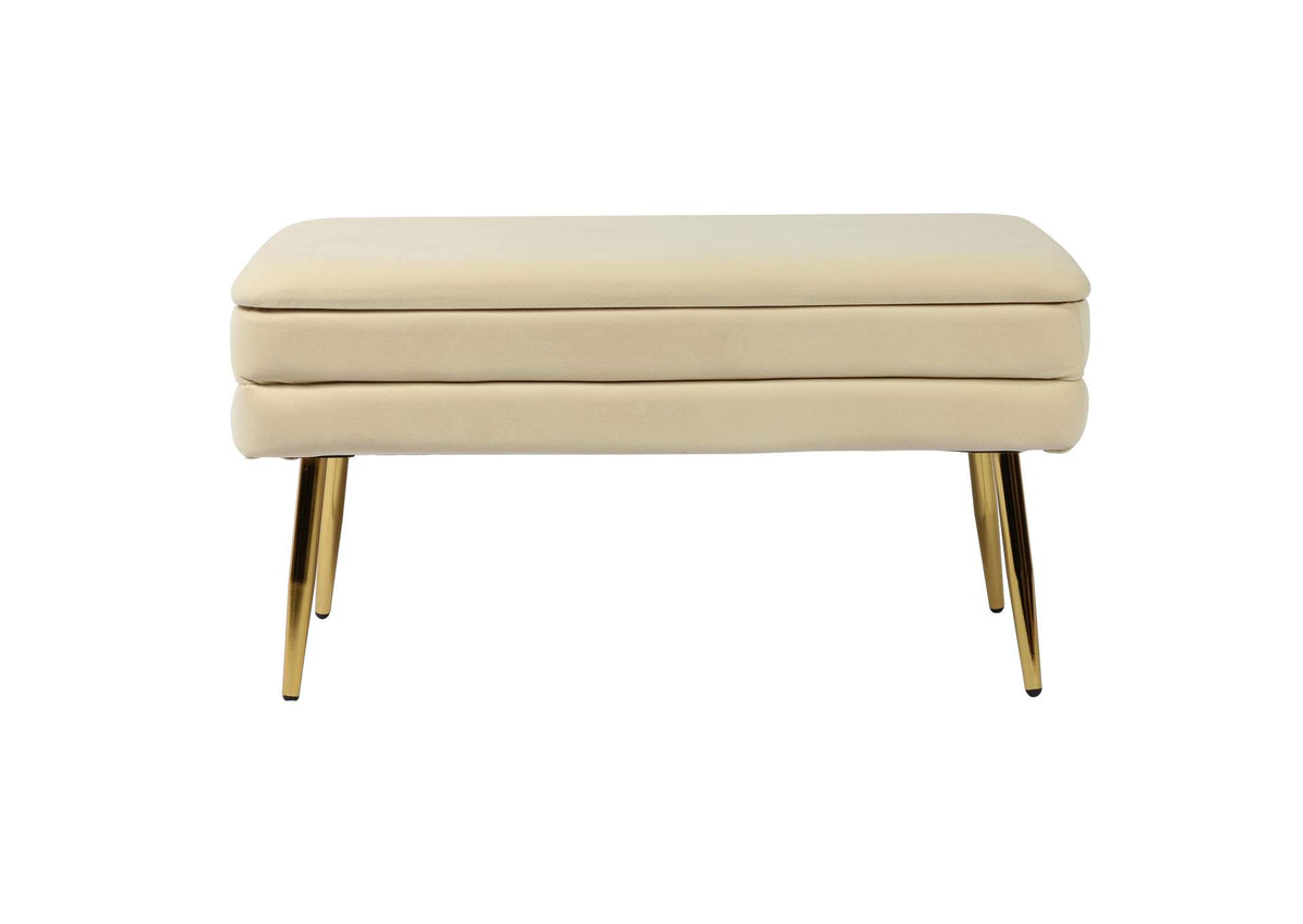 TOV-OC6467 Ziva Cream Velvet Storage Bench