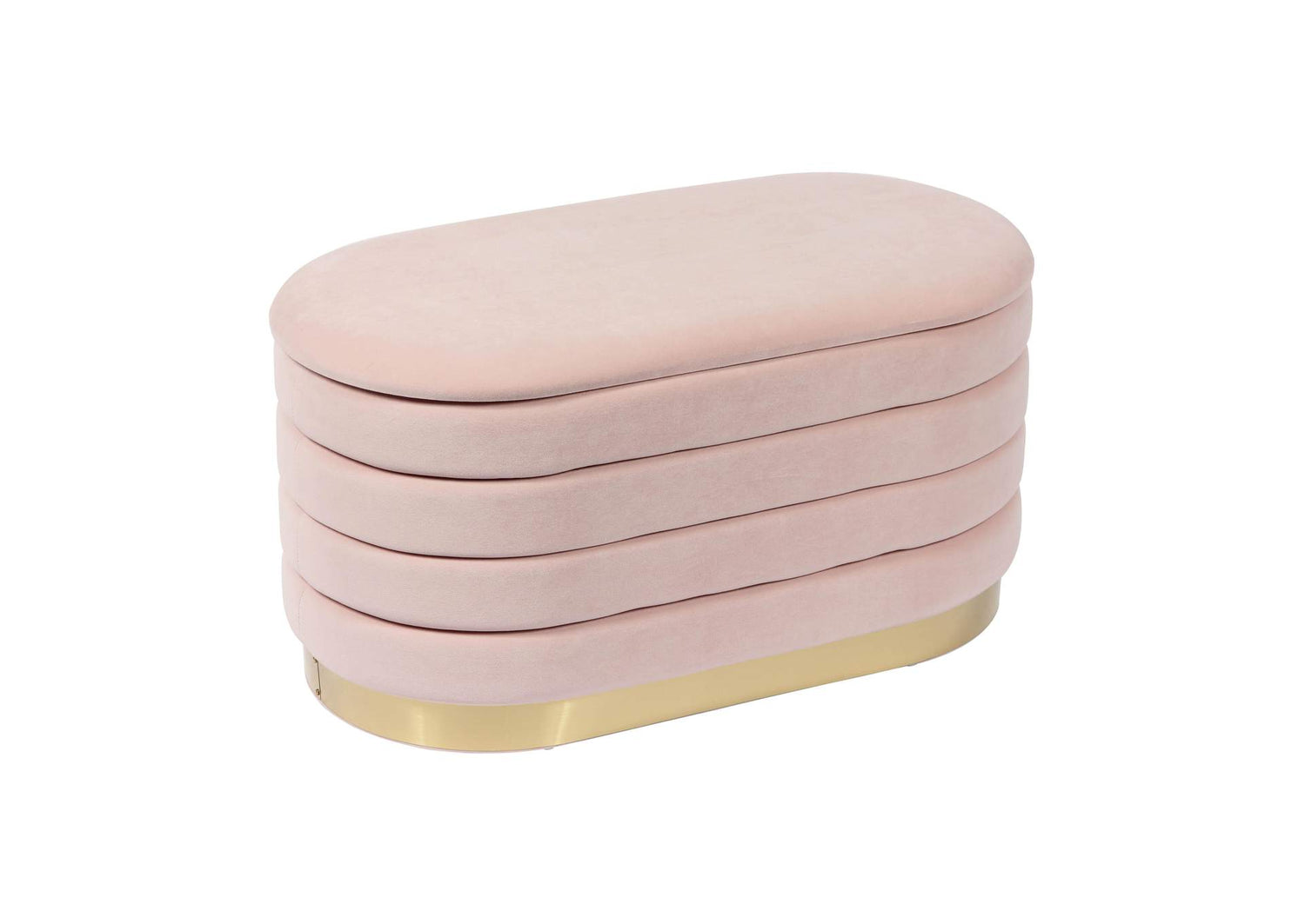 TOV-OC68151 Lillian Blush Velvet Storage Bench