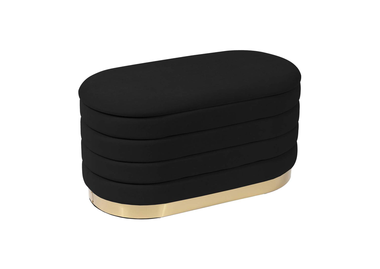 TOV-OC68152 Lillian Black Velvet Storage Bench