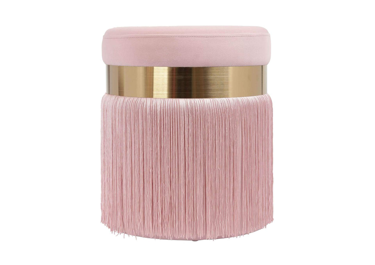 TOV-OC68212 Melody Blush Tasseled Ottoman
