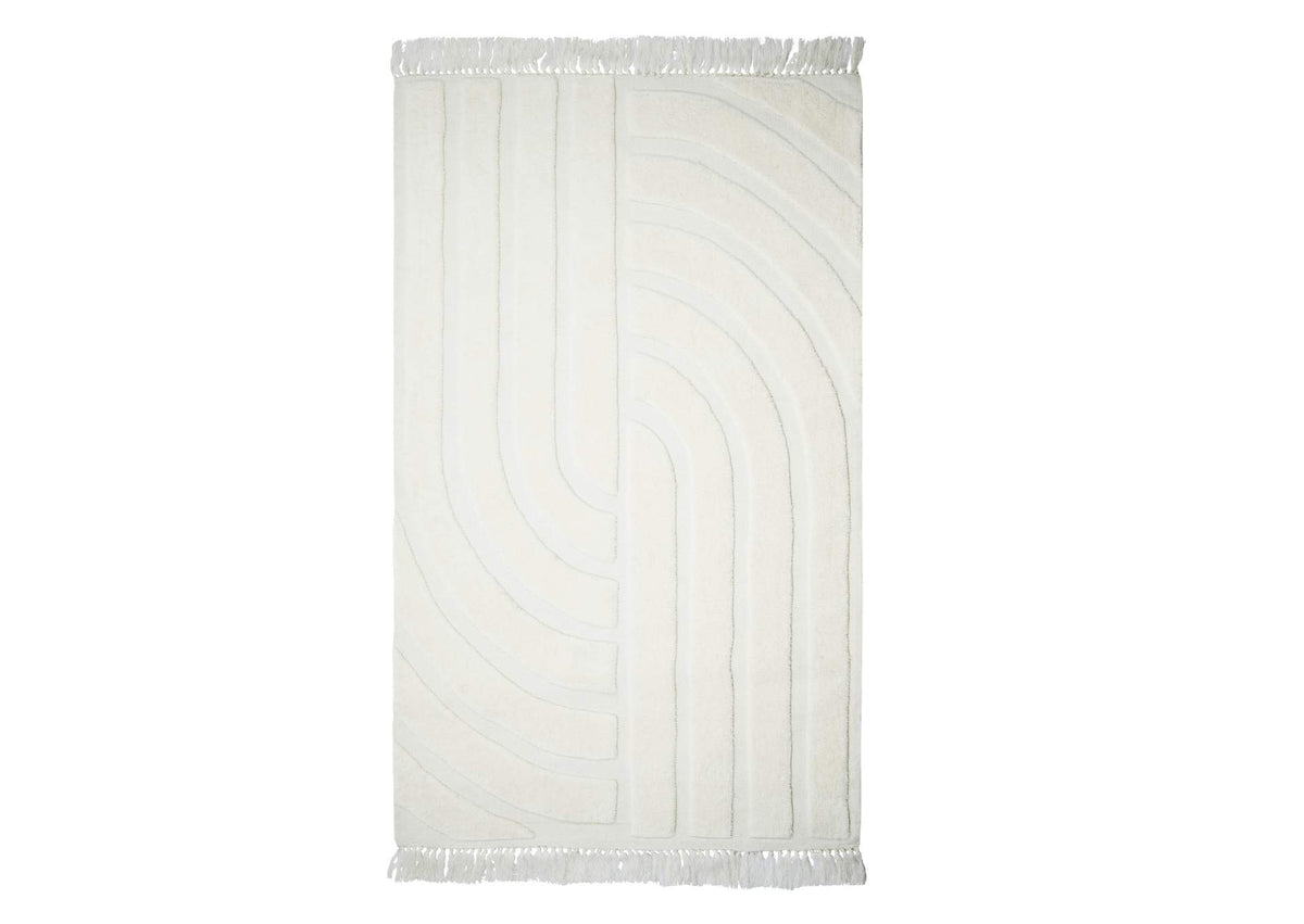 TOV-R18545 Loop White 5' 8' Area Rug