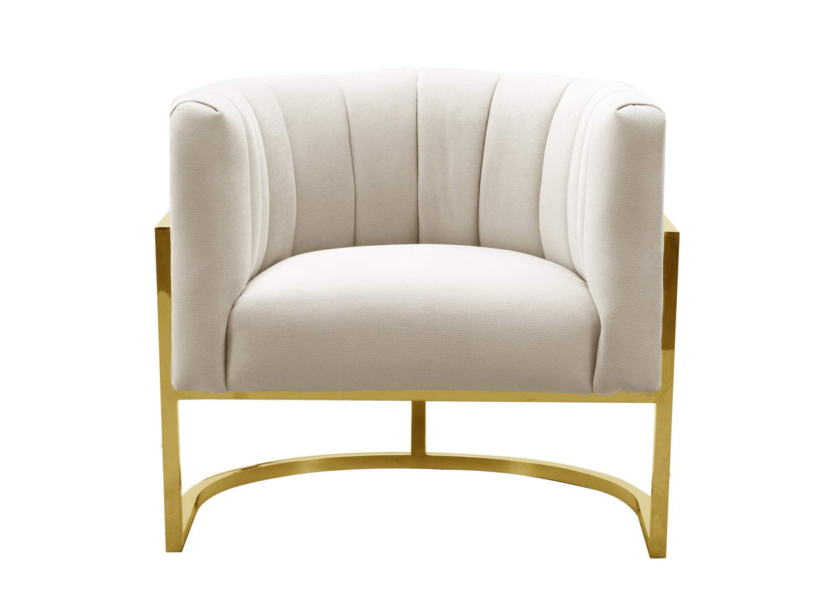 TOV-S6150 Magnolia Spotted Cream Chair With Gold