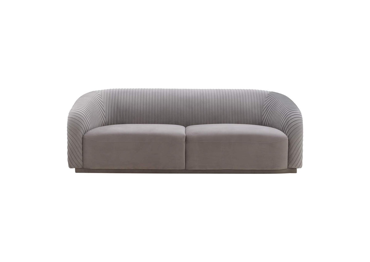 TOV-S6456 Yara Pleated Grey Velvet Sofa