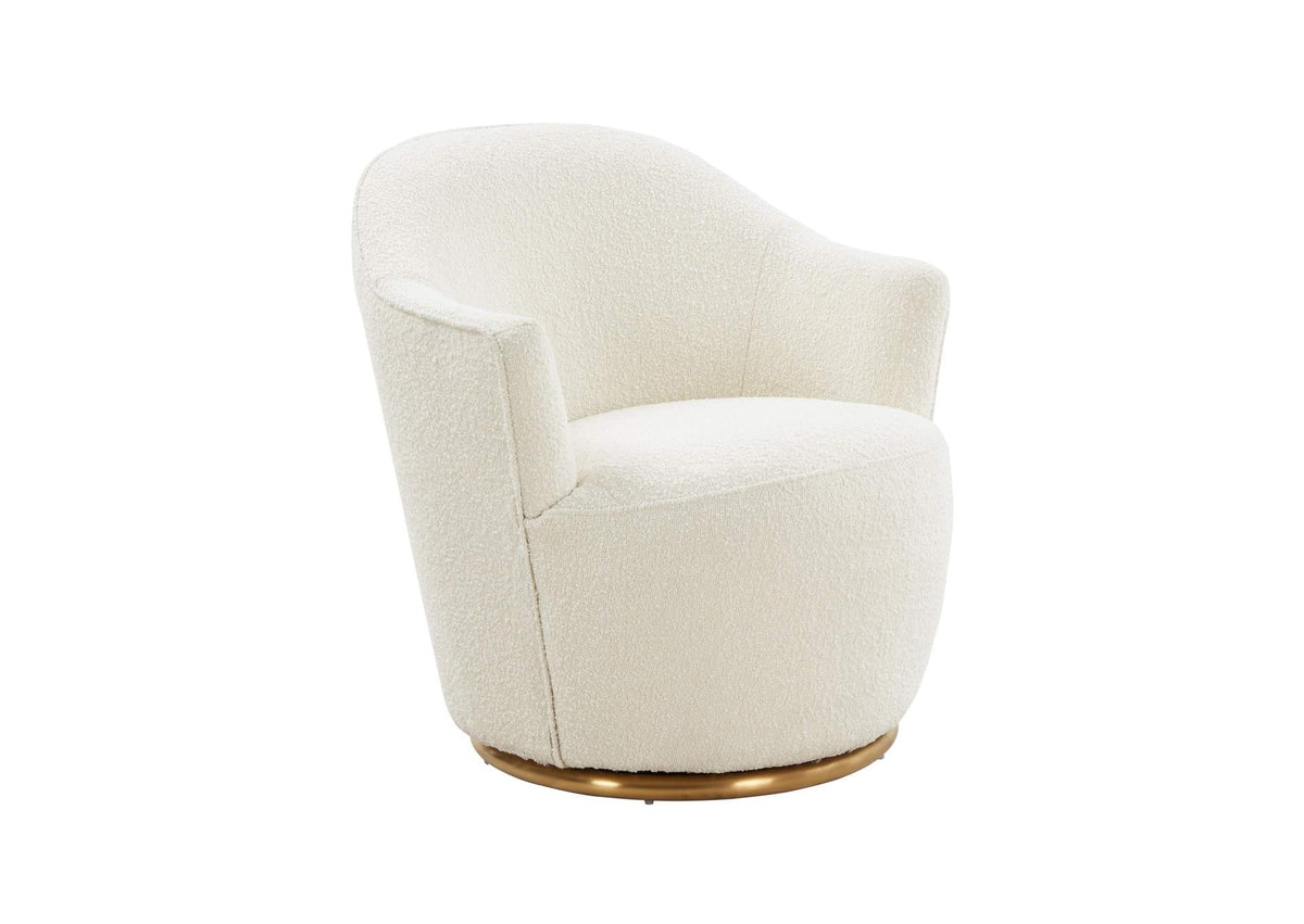 TOV-S68263 Skyla Cream Boucle Swivel Chair