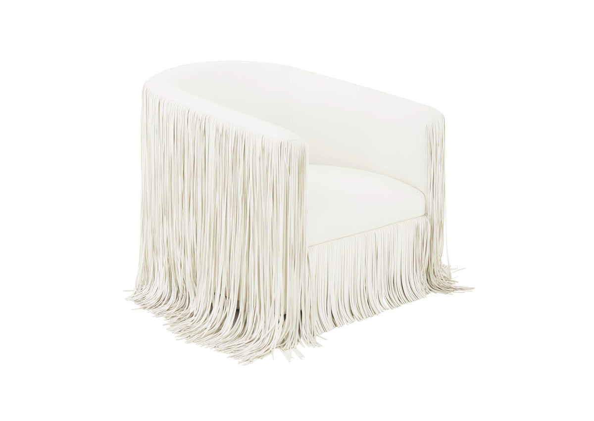 TOV-S68326 Shag Me Ivory Performance Vegan Leather Swivel Chair
