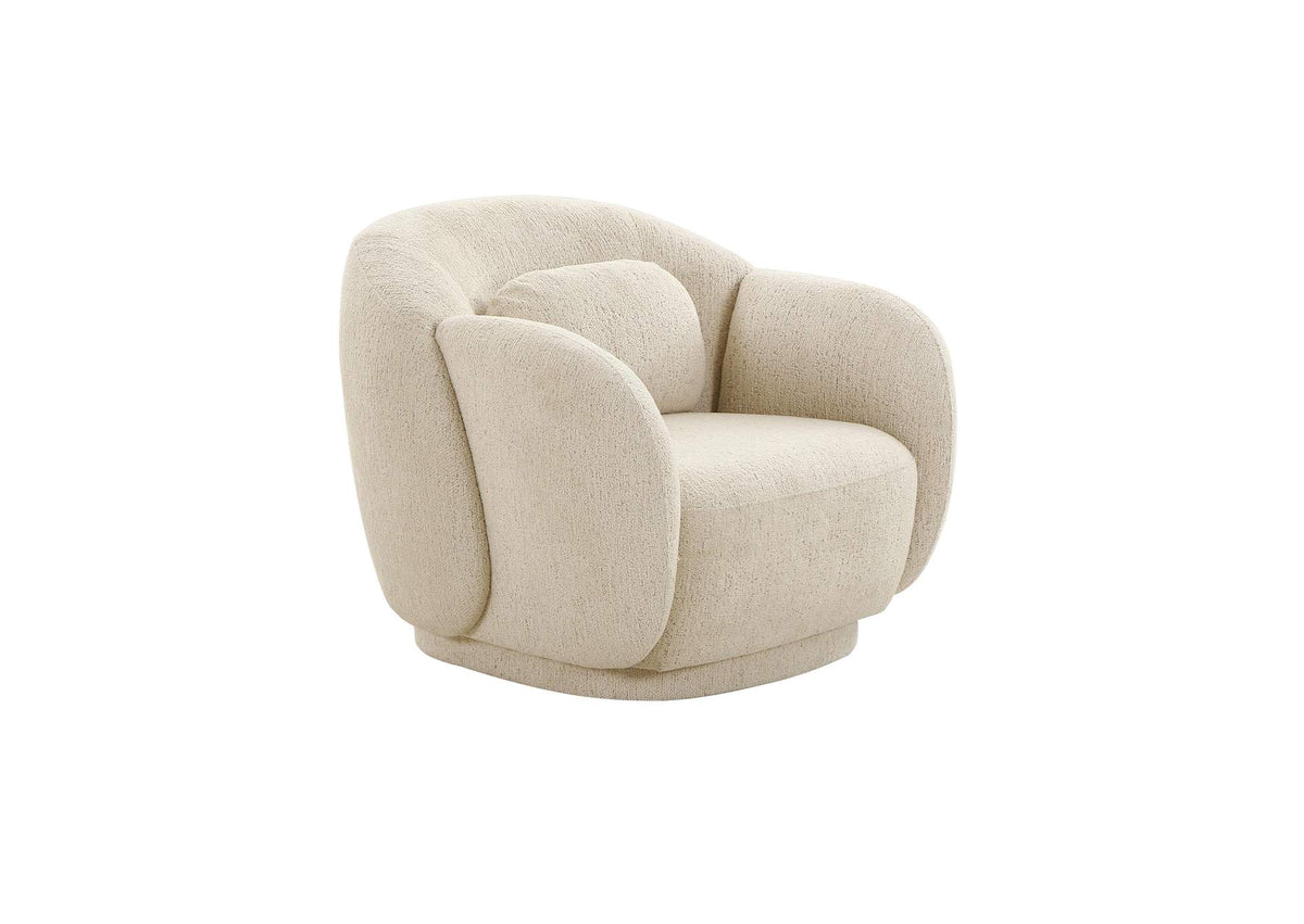 TOV-S68615 Misty Cream Boucle Accent Chair
