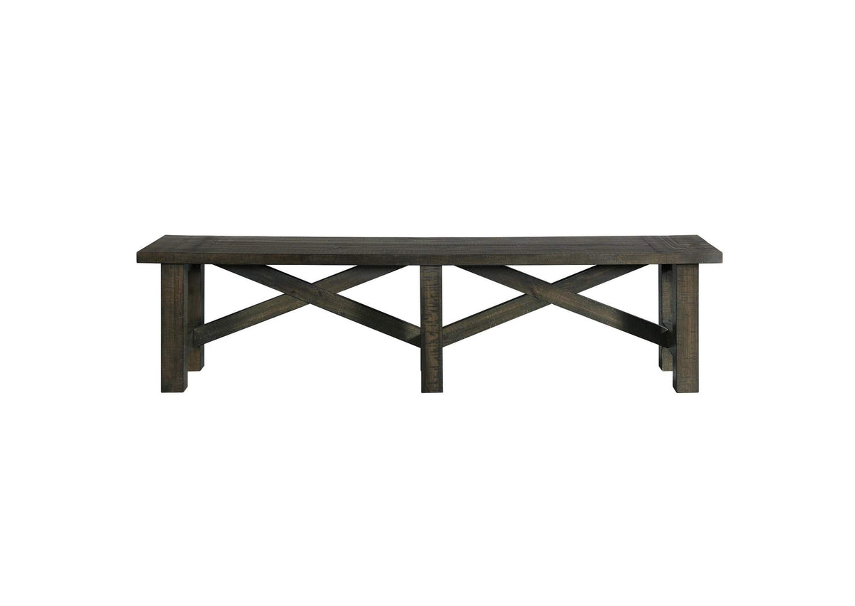 ED-SKBN Sunset Trading Trestle 72" Dining Bench | Distressed Gray Wood