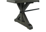 ED-SK100 Sunset Trading Trestle 96" Rectangular Extension Pedestal Dining Table | Distressed Gray Wood