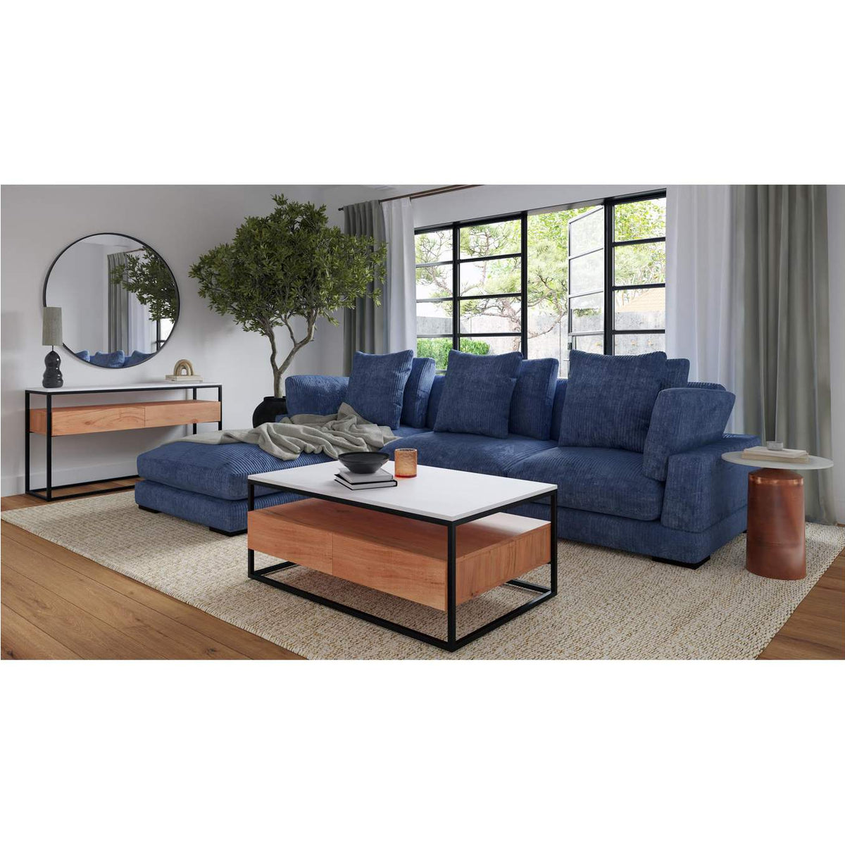 UB-1008-46 Tumble Slipper Chair Navy