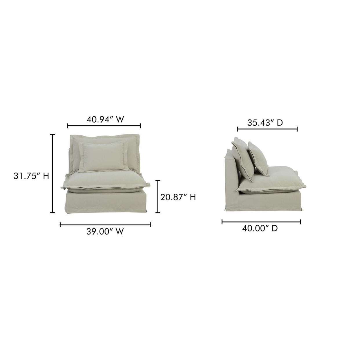 UB-1023-34 Olivia Slipper Chair Sand