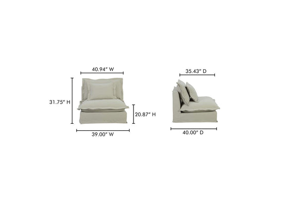 UB-1023-34 Olivia Slipper Chair Sand