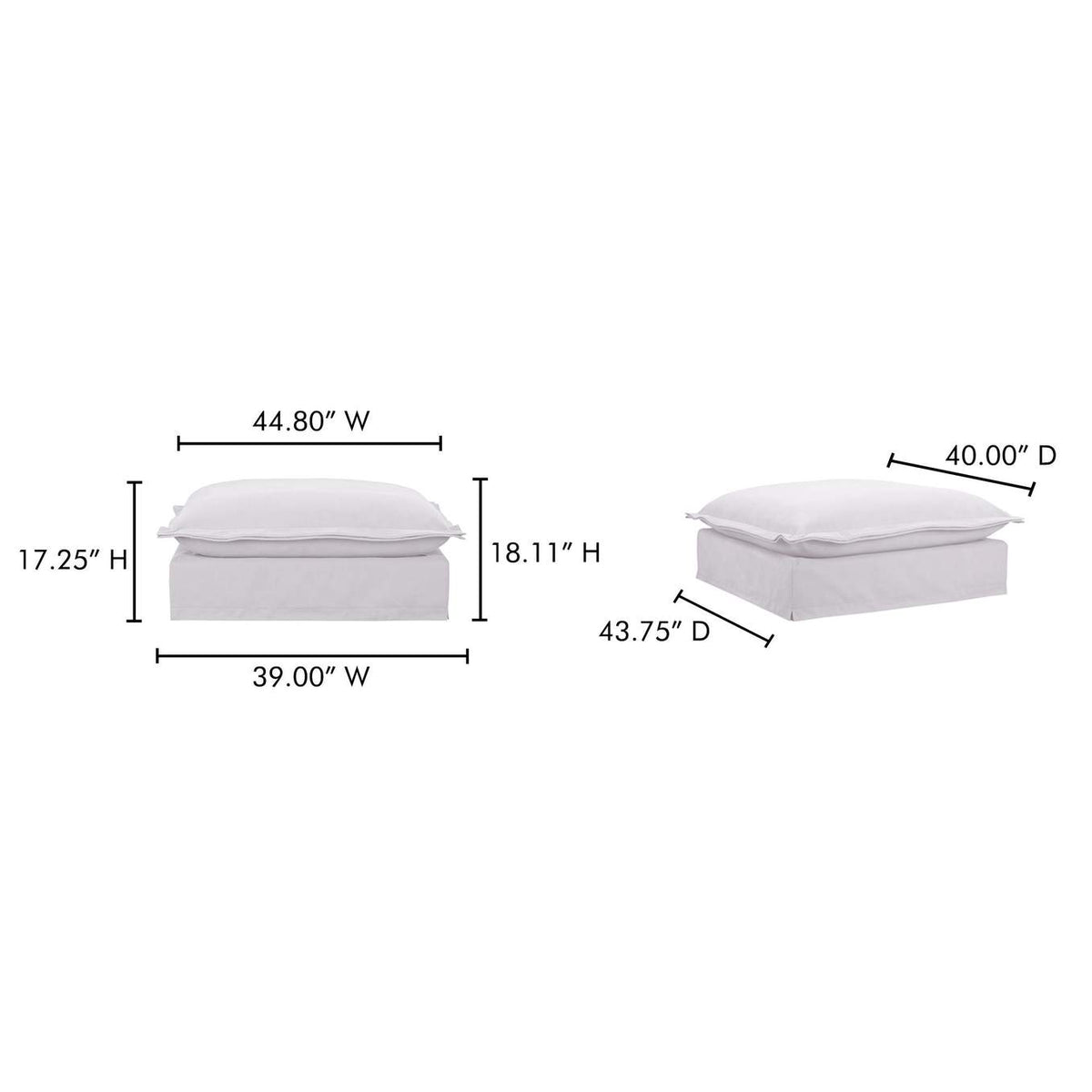 UB-1024-18 Olivia Ottoman White