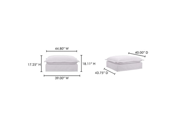 UB-1024-18 Olivia Ottoman White