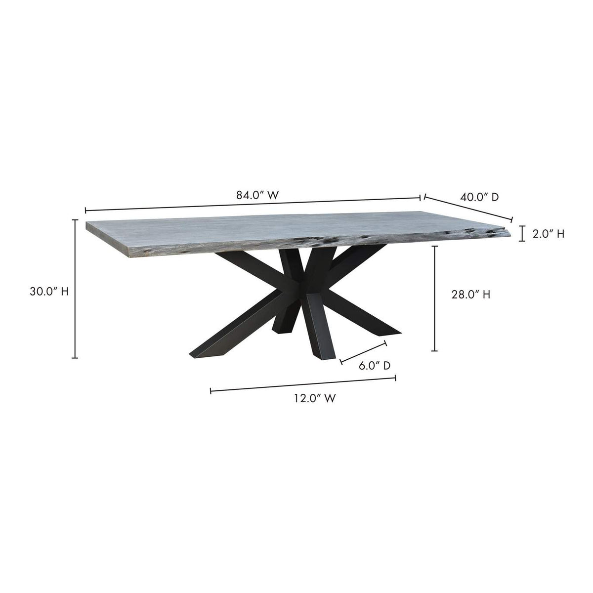 UH-1018-29-0 Edge Dining Table Small