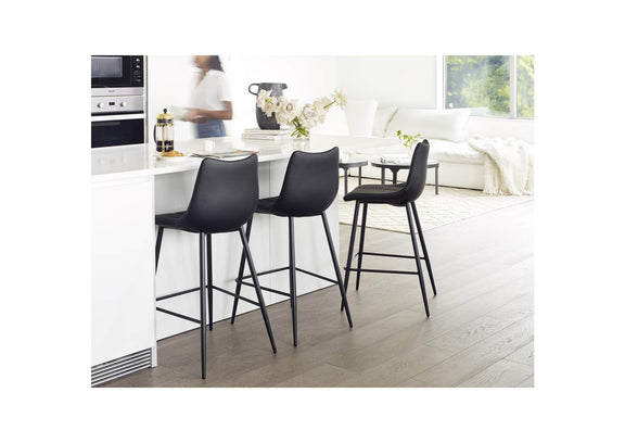 UU-1002-02 Alibi Counter Stool Matte Black - Set Of Two