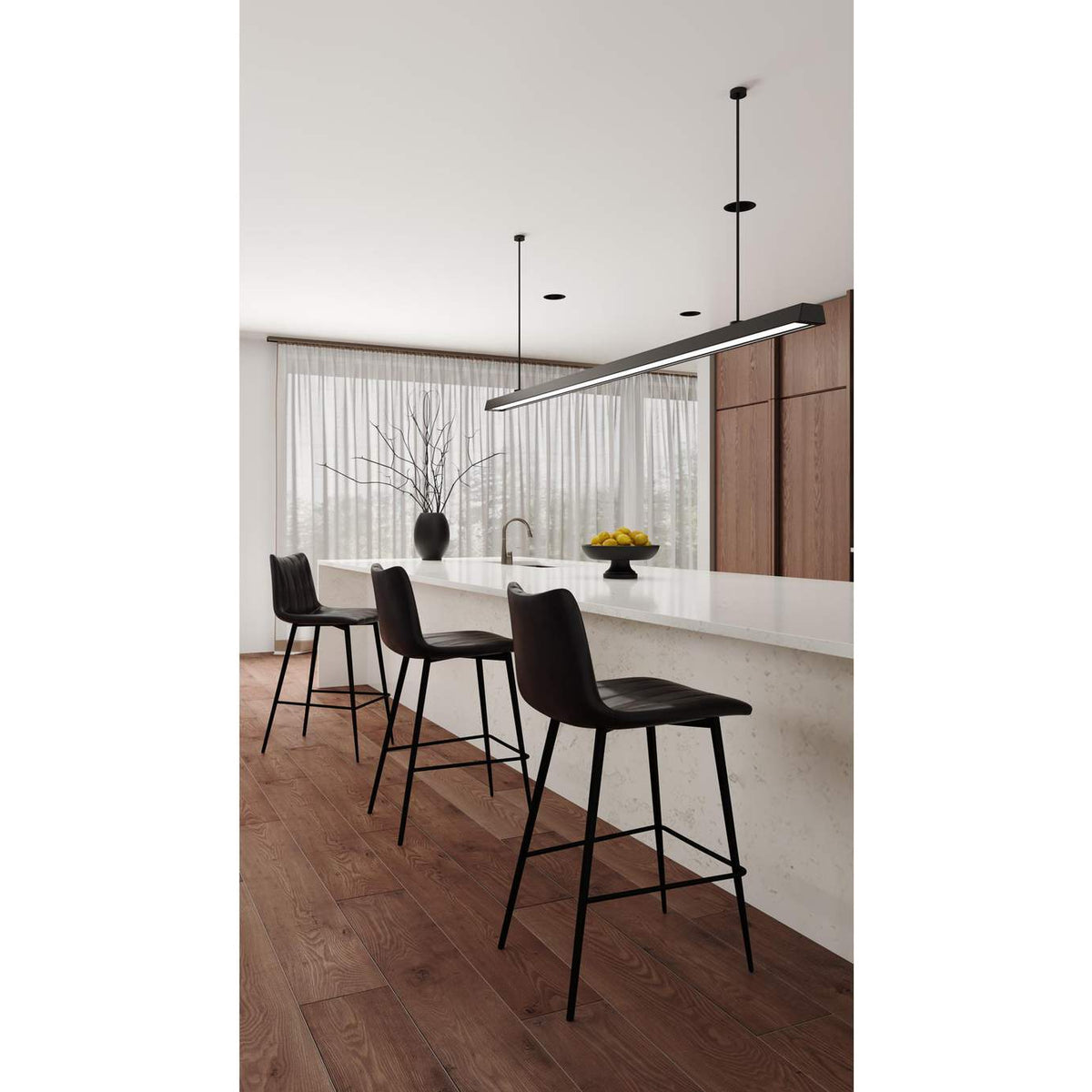 UU-1002-02 Alibi Counter Stool Matte Black - Set Of Two