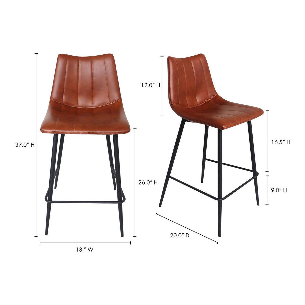 UU-1002-03 Alibi Counter Stool Brown - Set Of Two