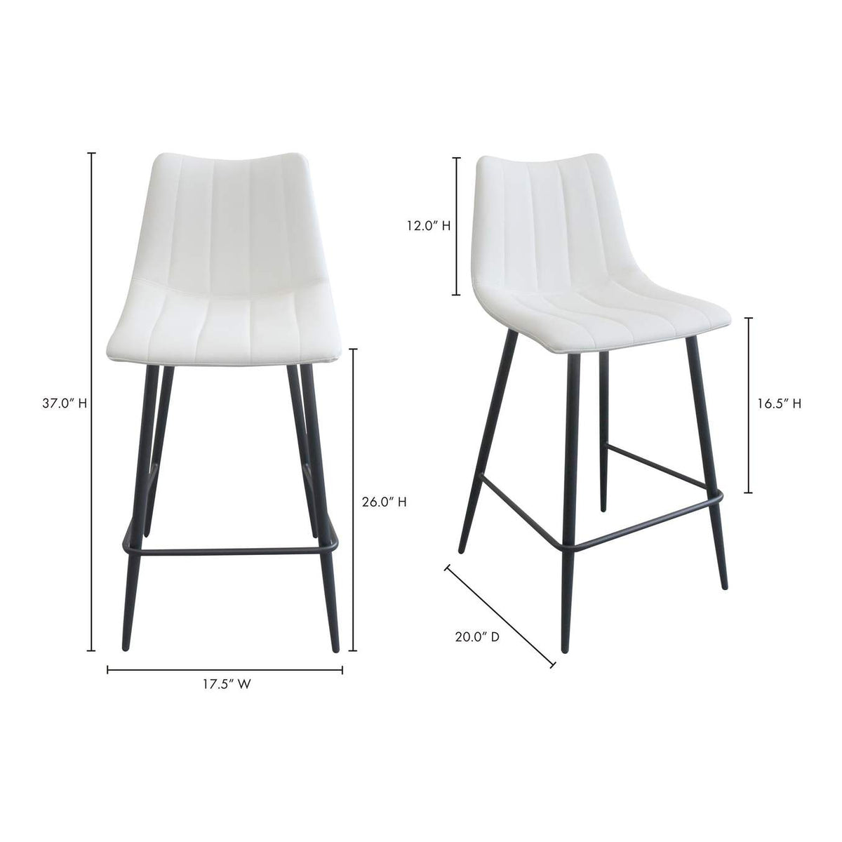 UU-1002-05 Alibi Counter Stool Ivory - Set Of Two