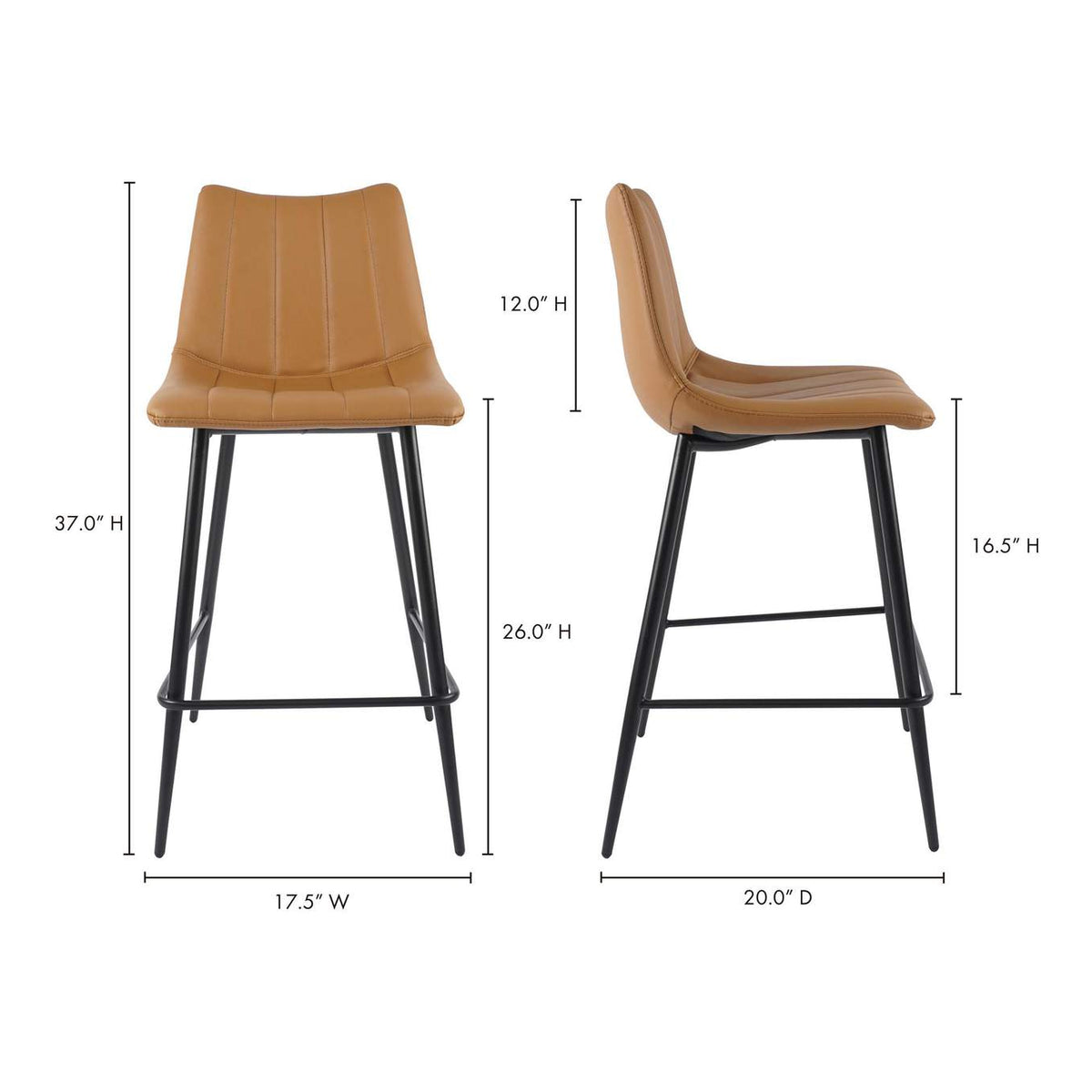 UU-1002-21 Alibi Counter Stool Tan - Set Of Two
