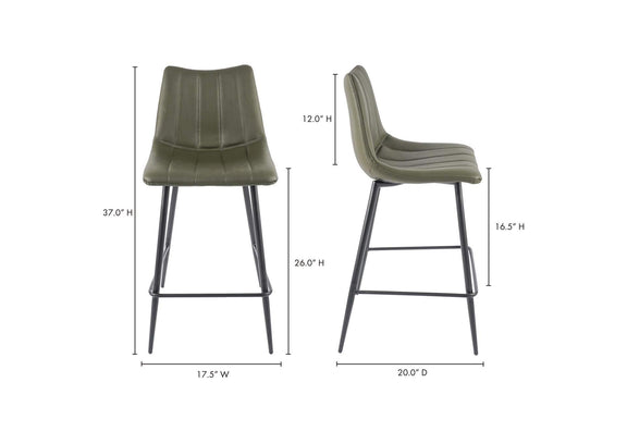 UU-1002-27 Alibi Counter Stool Dark Green - Set Of Two