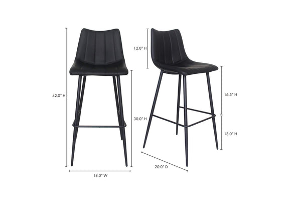 UU-1003-02 Alibi Barstool Matte Black - Set Of Two
