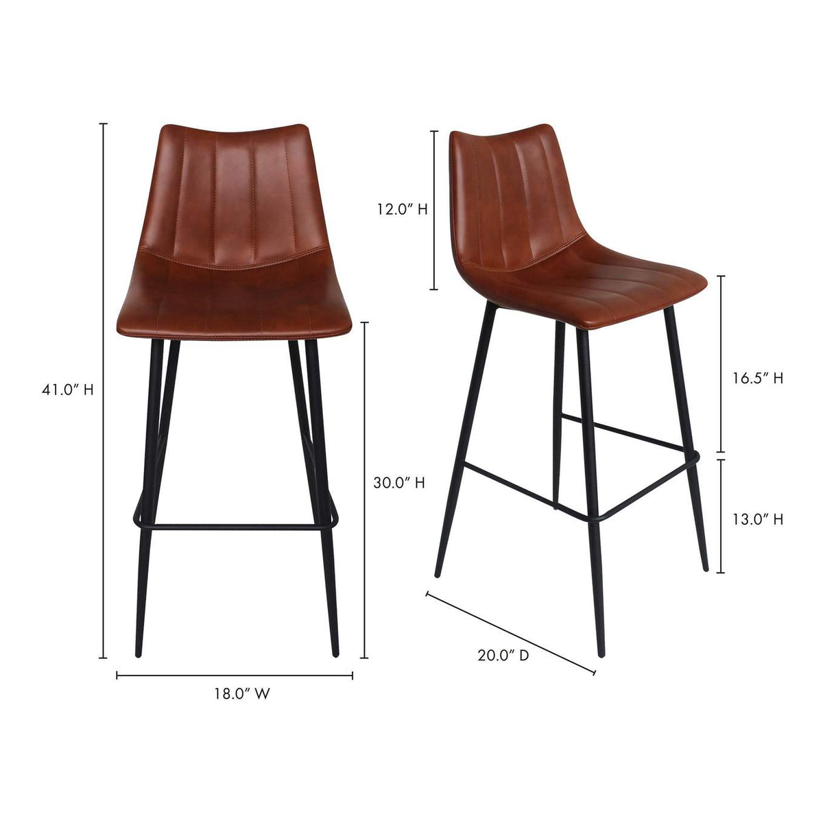 UU-1003-03 Alibi Barstool Brown - Set Of Two
