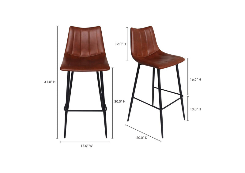 UU-1003-03 Alibi Barstool Brown - Set Of Two