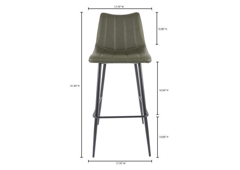 UU-1003-27 Alibi Barstool Dark Green - Set Of Two
