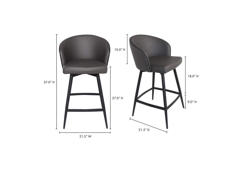 UU-1004-07 Webber Swivel Counter Stool Charcoal