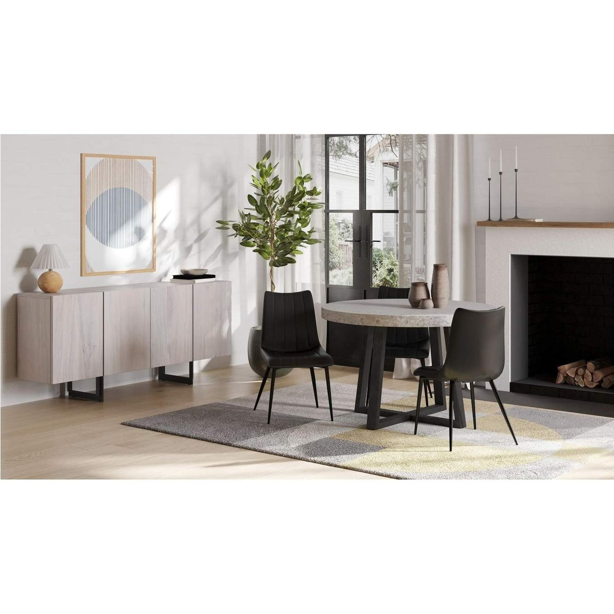 UU-1022-02 Alibi Dining Chair Matte Black - Set Of Two