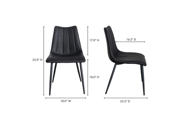 UU-1022-02 Alibi Dining Chair Matte Black - Set Of Two