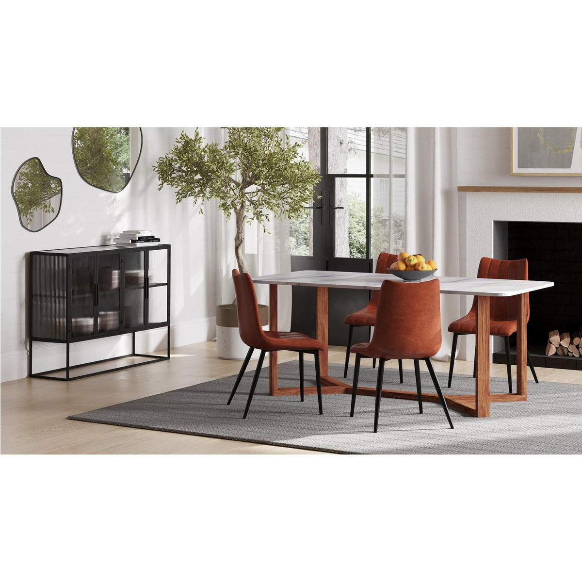 UU-1022-03 Alibi Dining Chair Brown - Set Of Two
