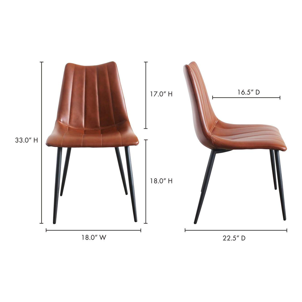 UU-1022-03 Alibi Dining Chair Brown - Set Of Two