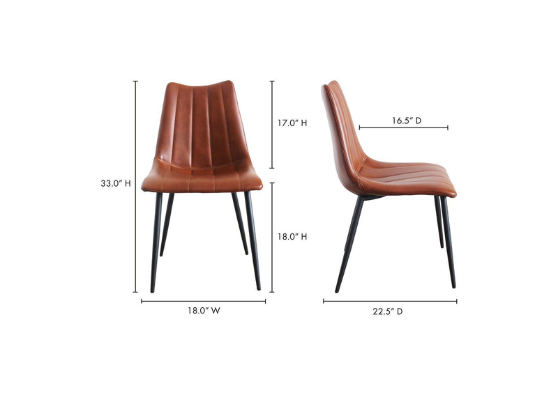 UU-1022-03 Alibi Dining Chair Brown - Set Of Two