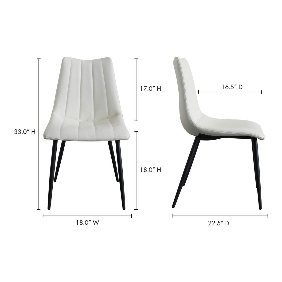 UU-1022-05 Alibi Dining Chair Ivory - Set Of Two
