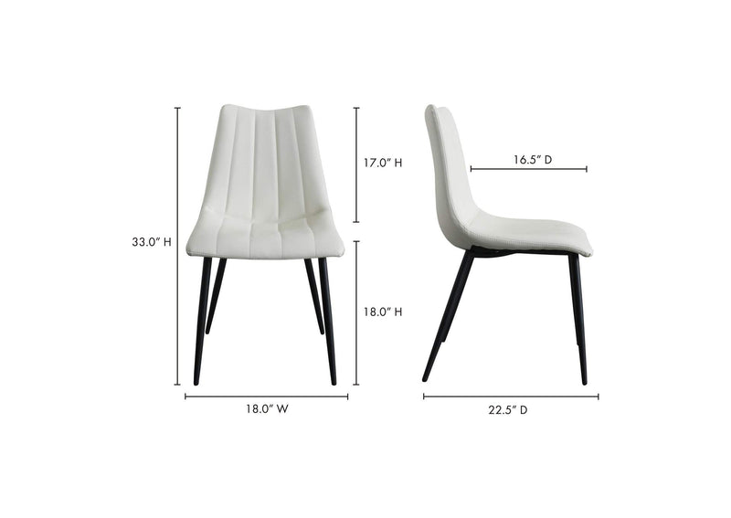 UU-1022-05 Alibi Dining Chair Ivory - Set Of Two